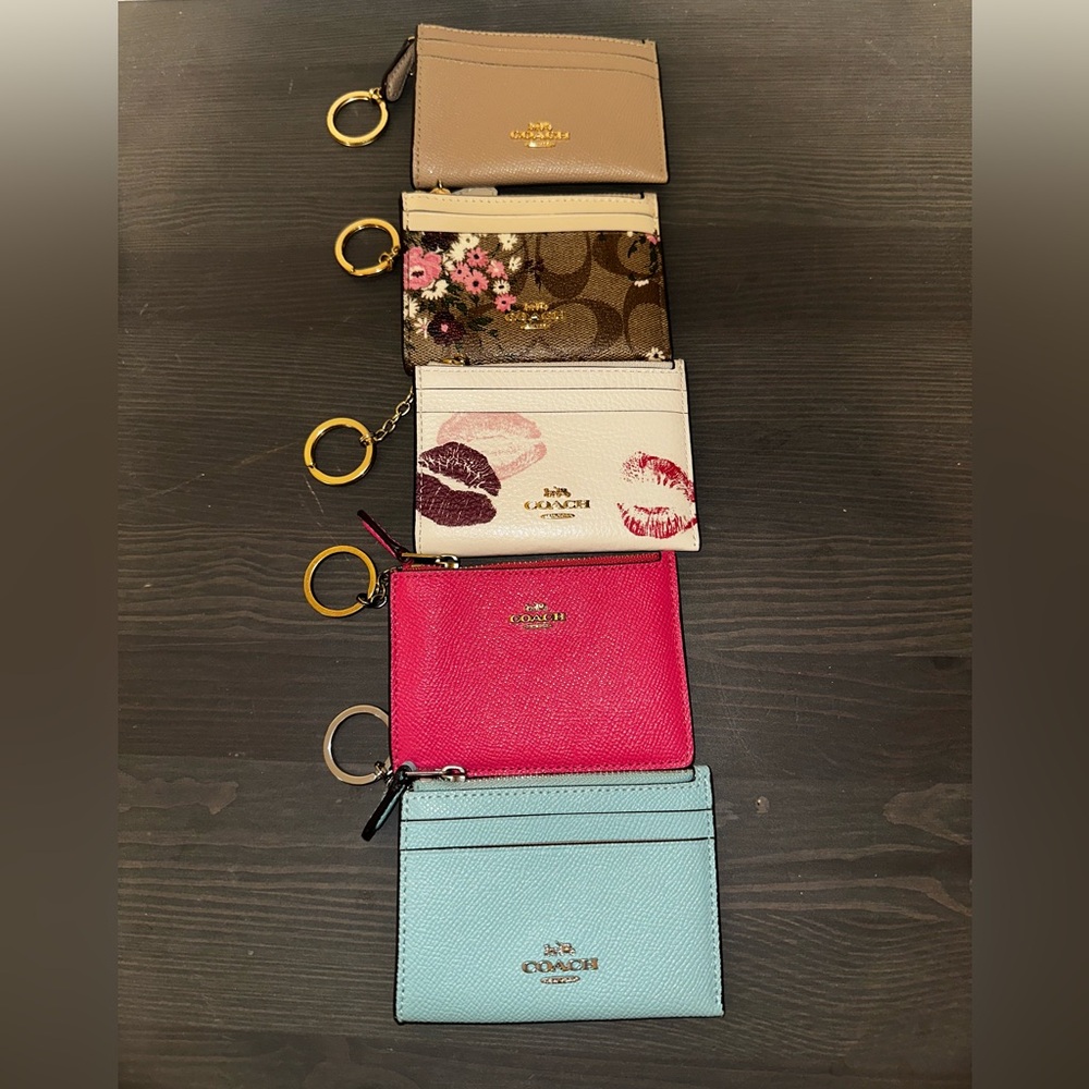Lot of 5 Coach Mini Skinny ID holders